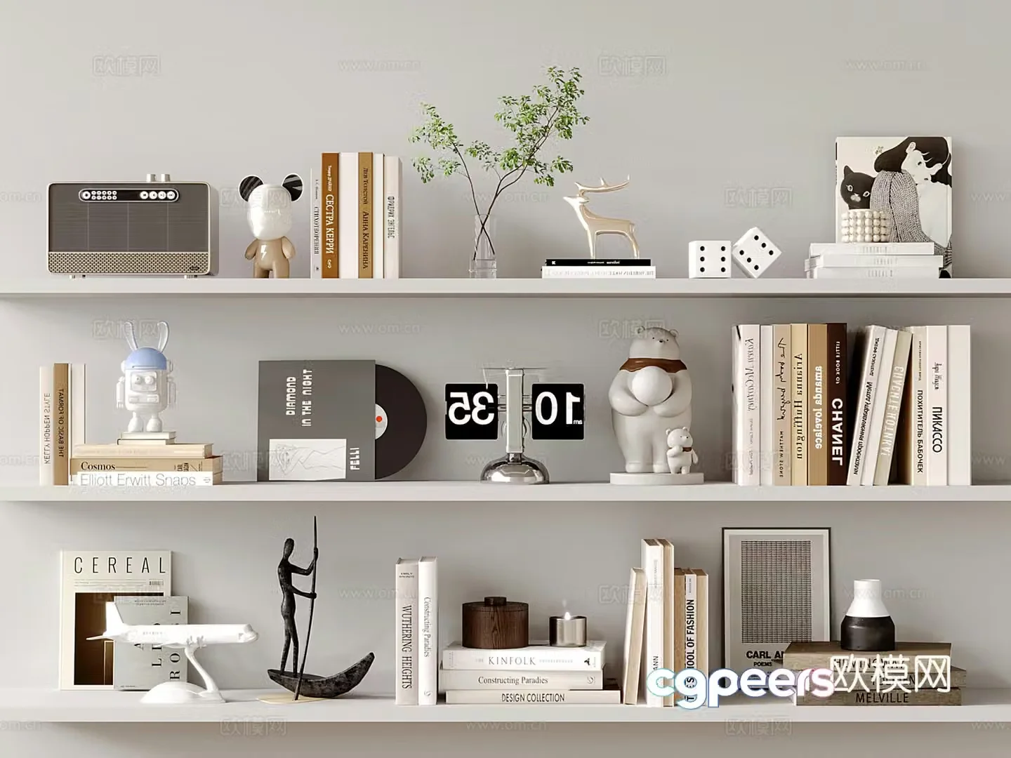 Modern jewelry ornaments Books Sculpture 3d model