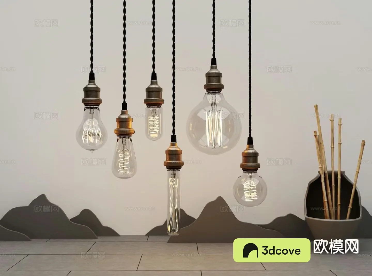 Modern glass bulb chandelier