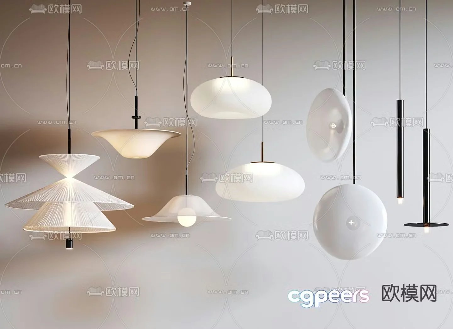 Creative small chandelier bedside chandelier 3d model