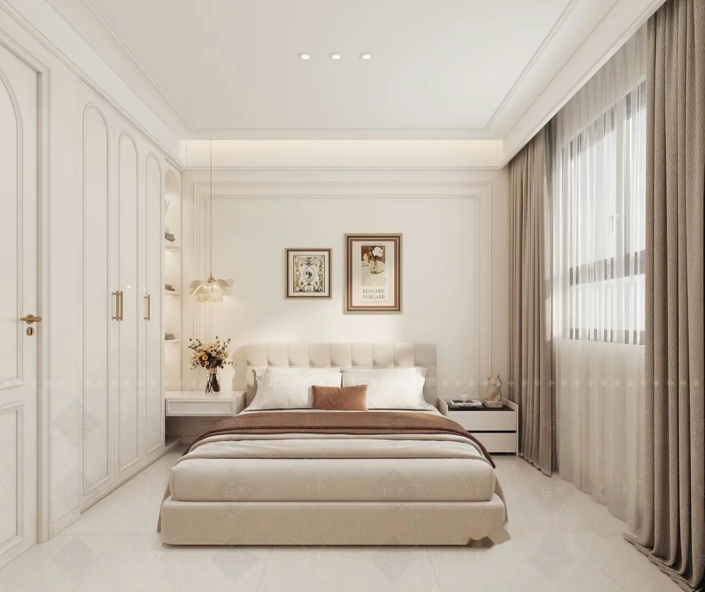 Cozy White Bedroom 3D Model – 19572 – VRAY Render