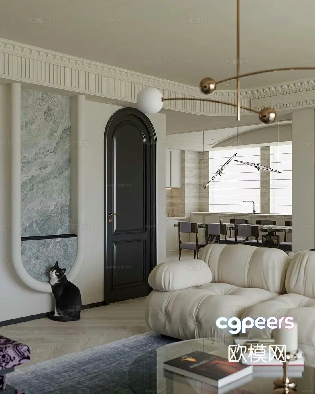 French entrance hall entrance hall 3D model