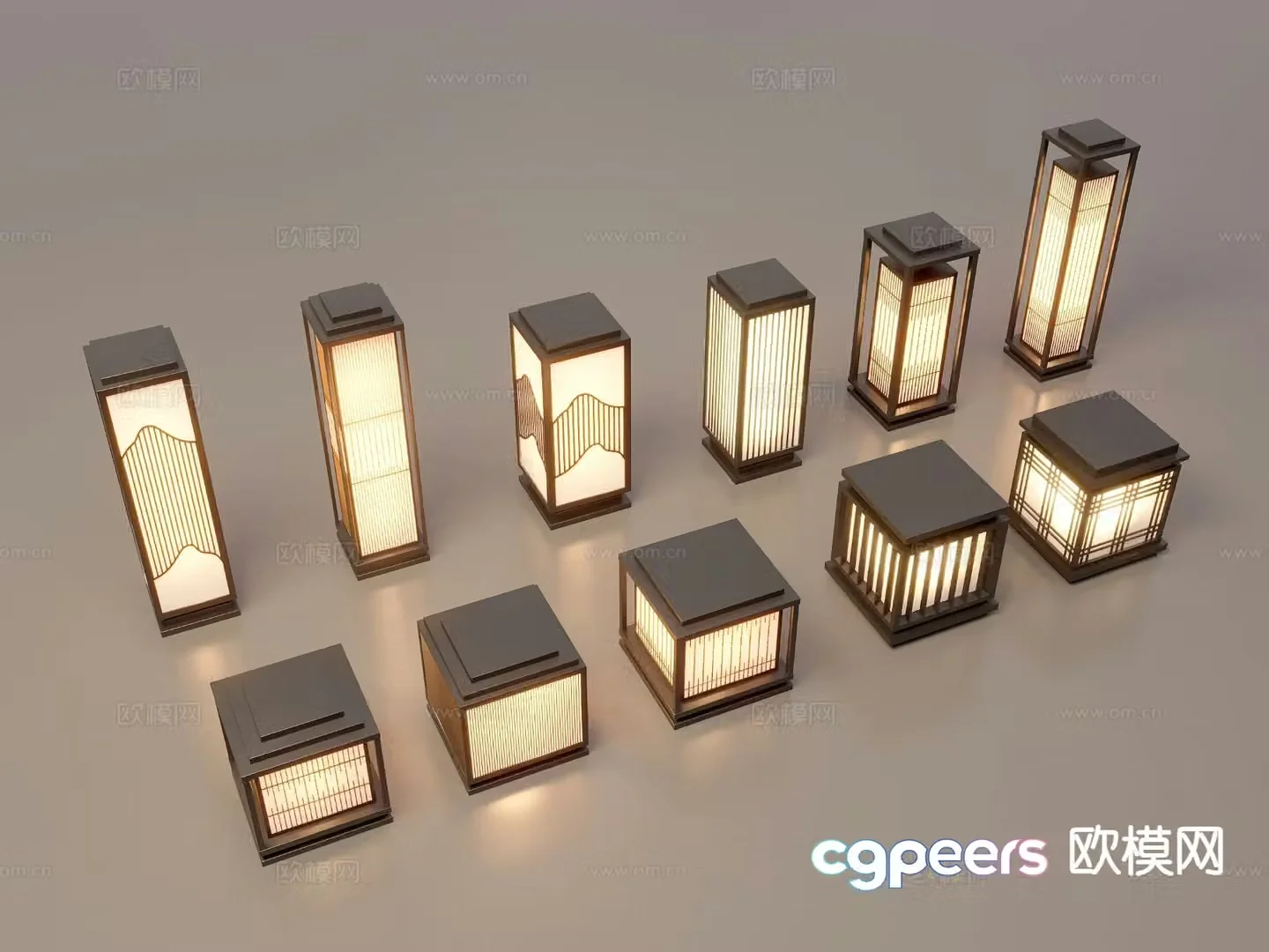 Chinese style landscape lamp lawn lamp garden lamp outdoor lamp 3d model