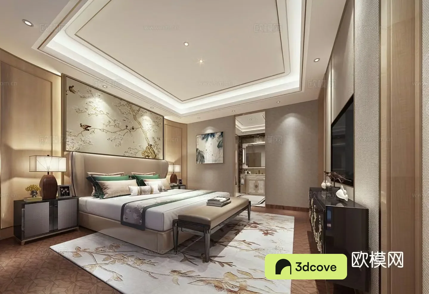 New Chinese style bedroom master bedroom
