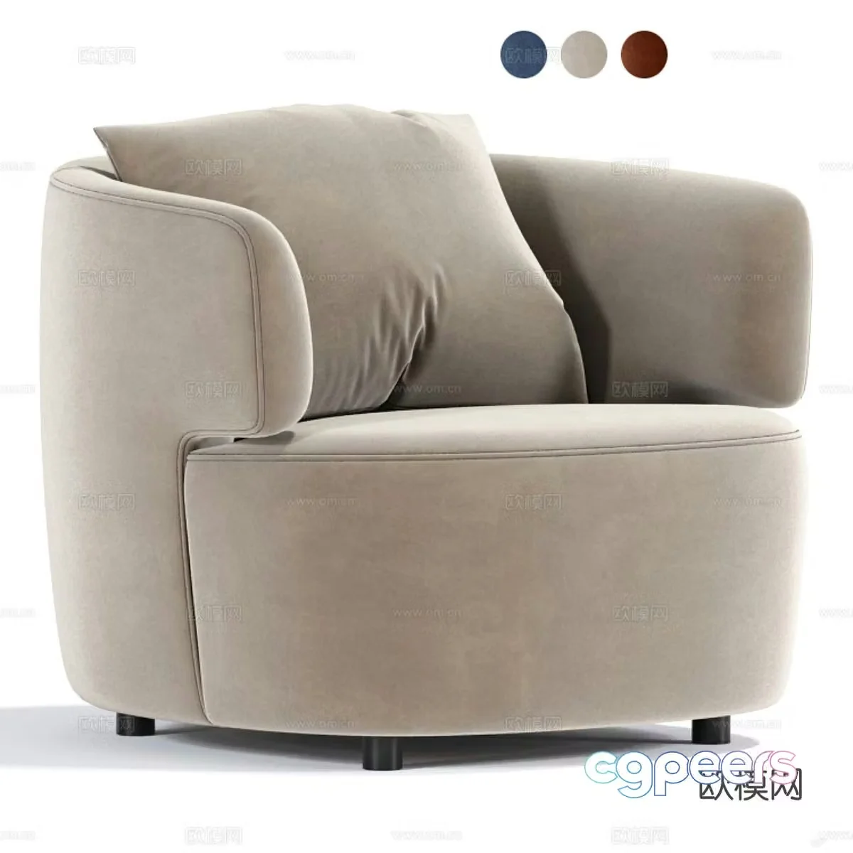 Single sofa armrest sofa 3d model