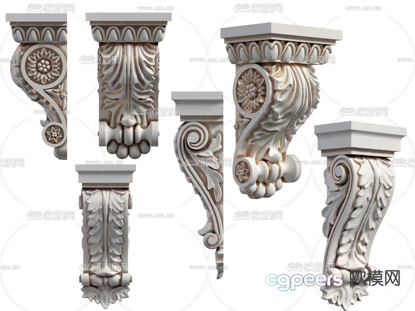 European style stigma carved stigma pattern carved 3d model