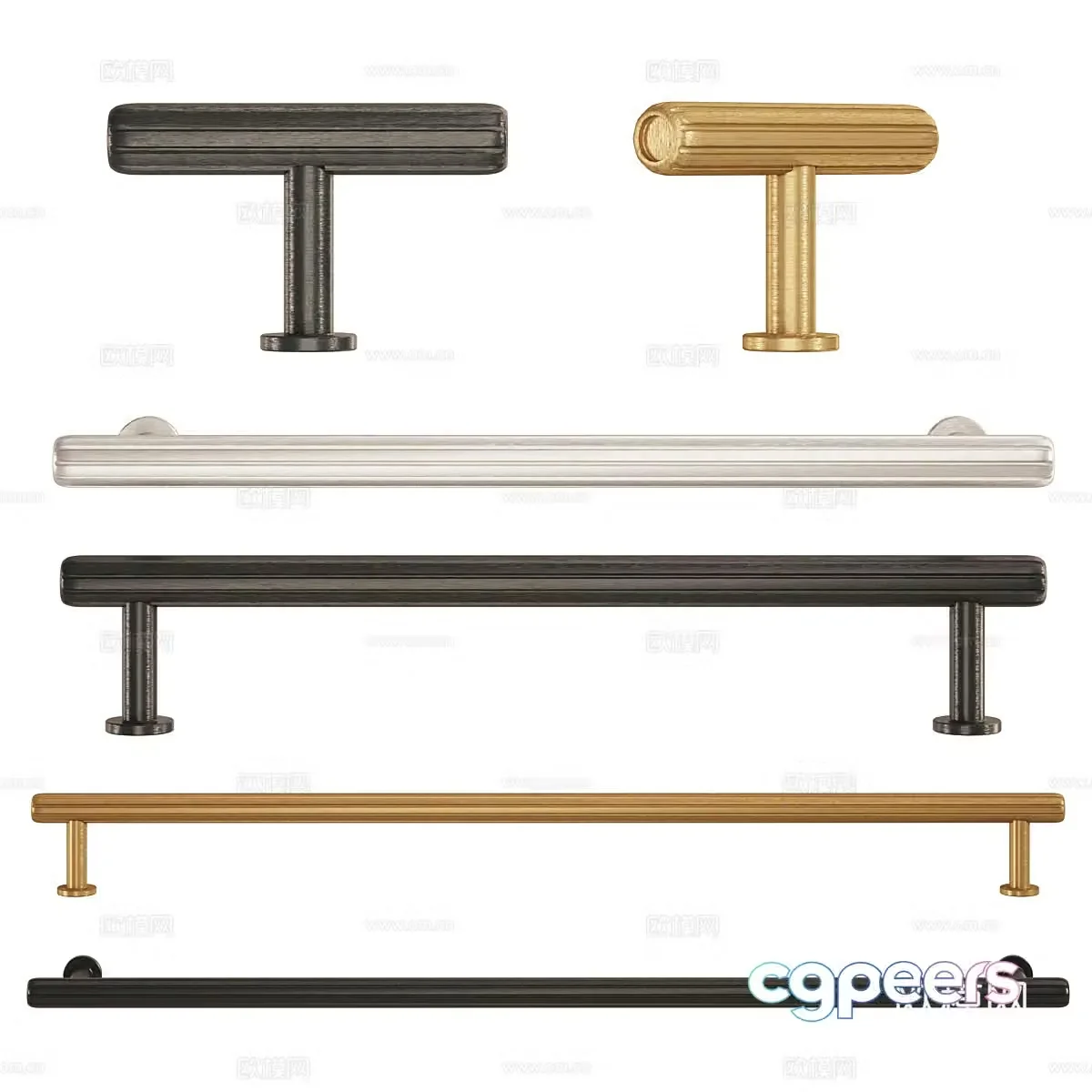 Modern light luxury door handle 3D model
