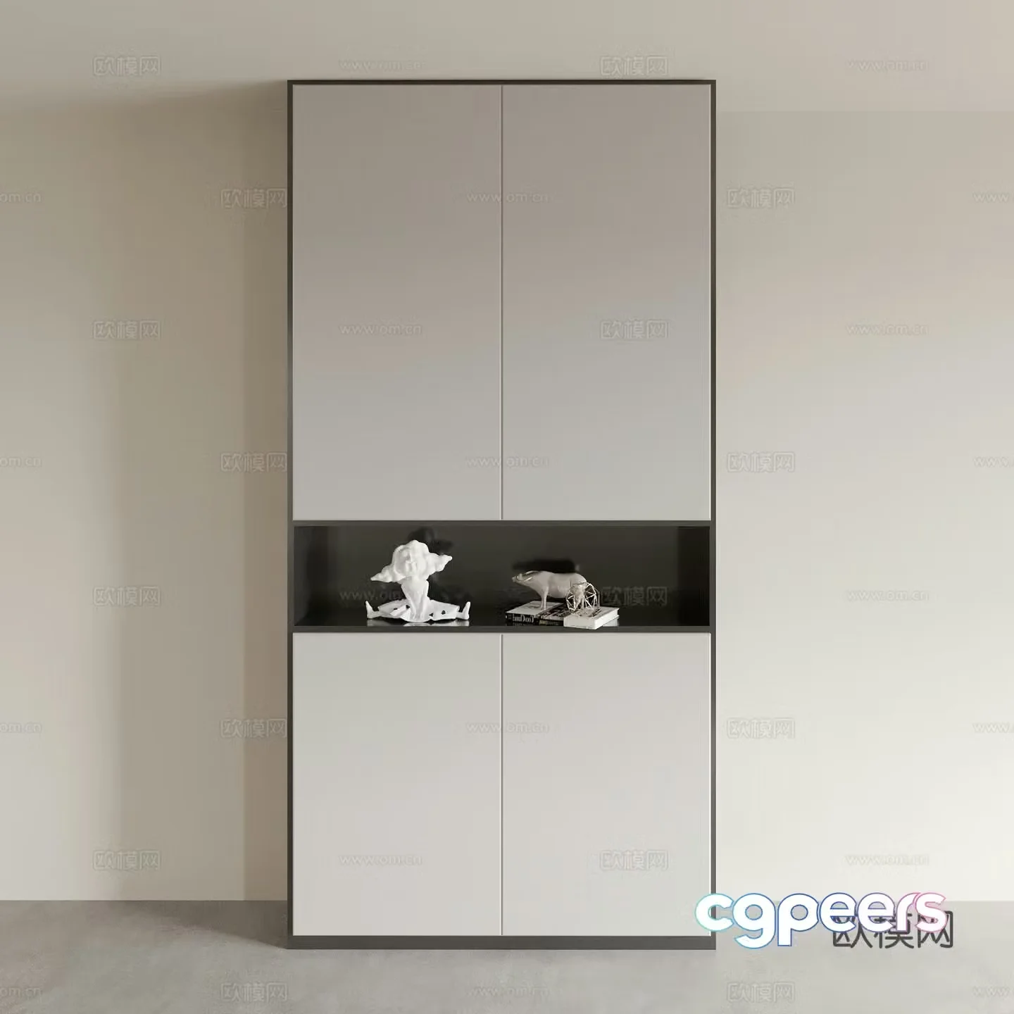 Modern minimalist shoe cabinet high cabinet 3d model
