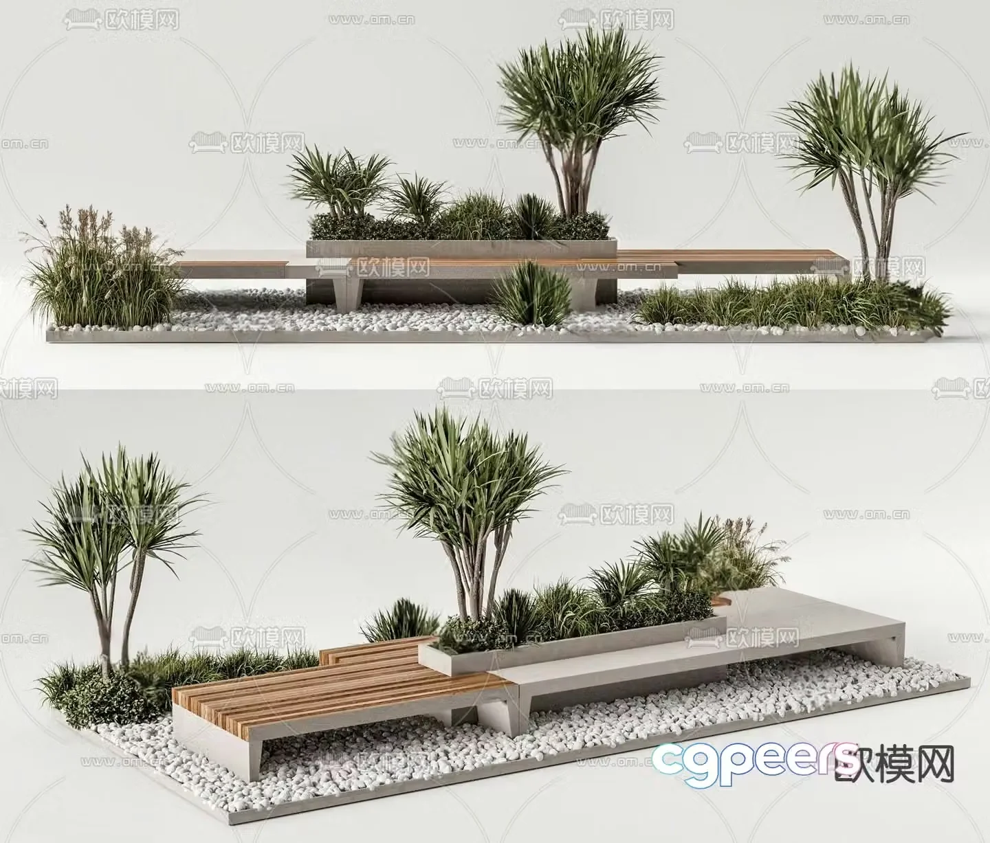 Outdoor chair tree pool chair park chair landscape seat 3d model