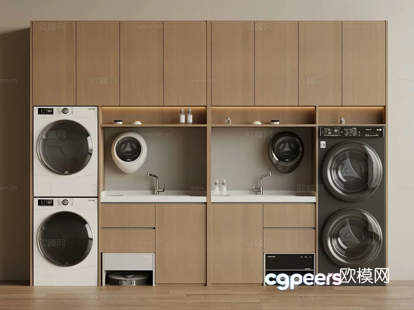 Modern laundry supplies washing machine 3d model