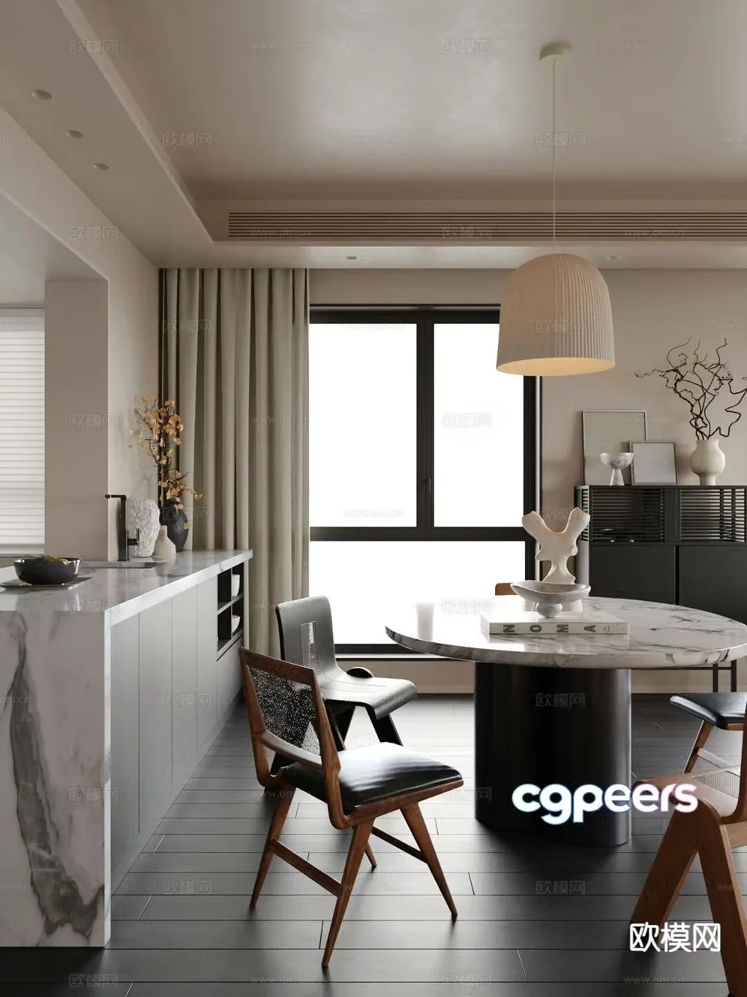 Modern restaurant 3d model