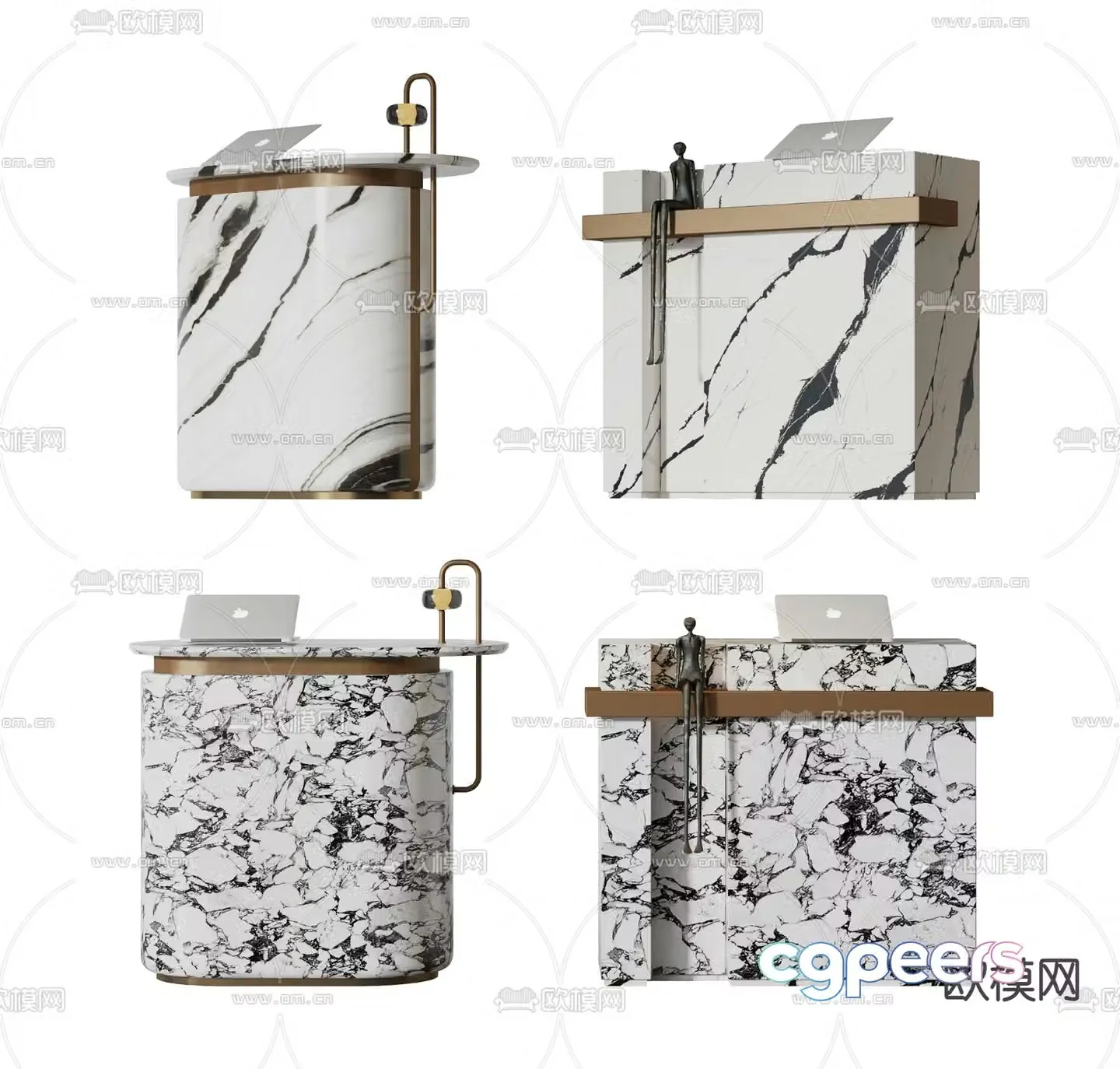 Front desk information desk reception desk service desk 3d model