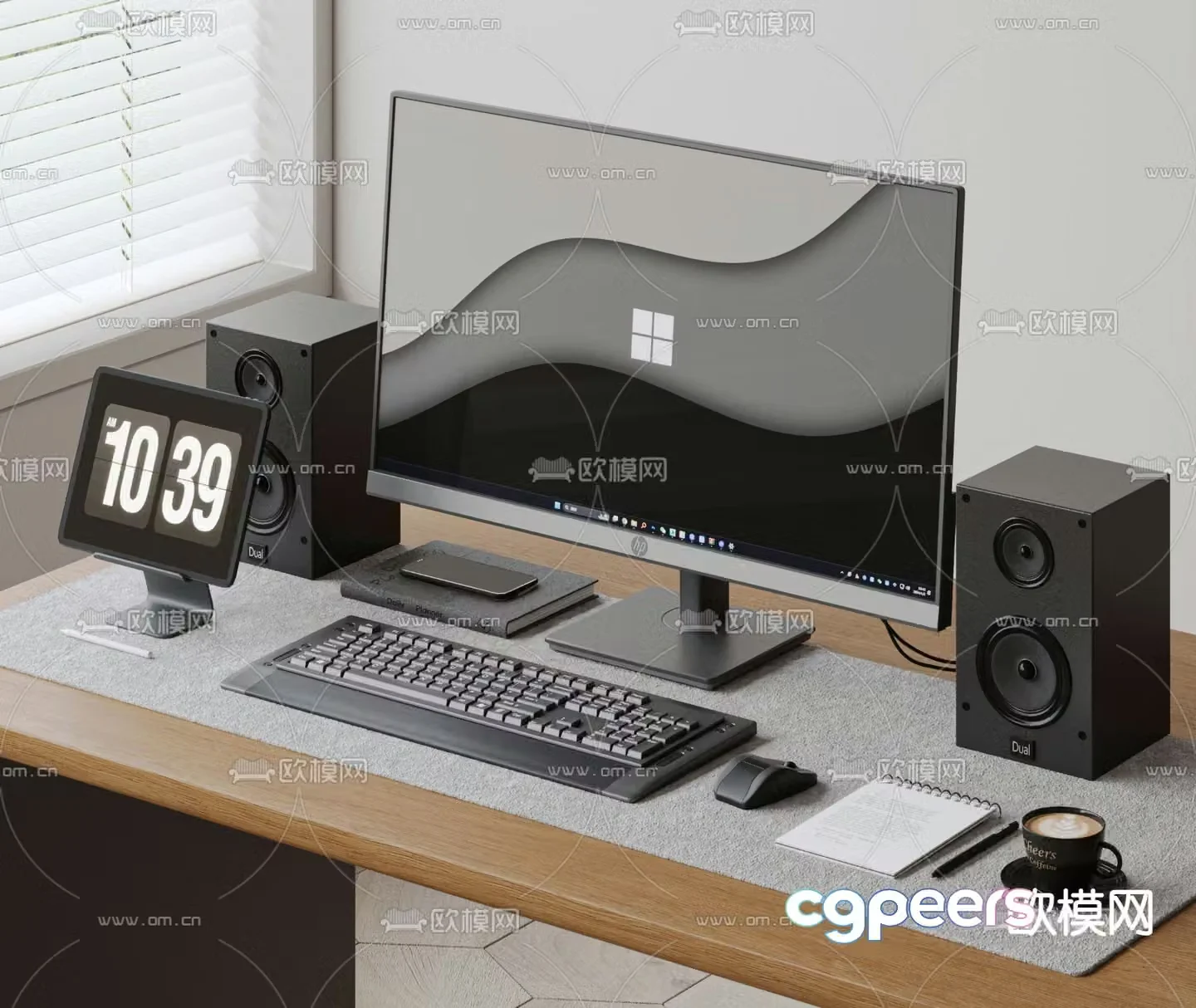 computer audio office supplies 3d model