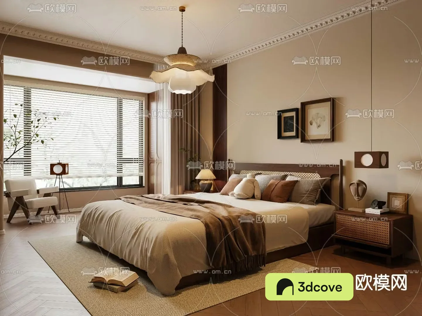Middle style bedroom master bedroom 3D model