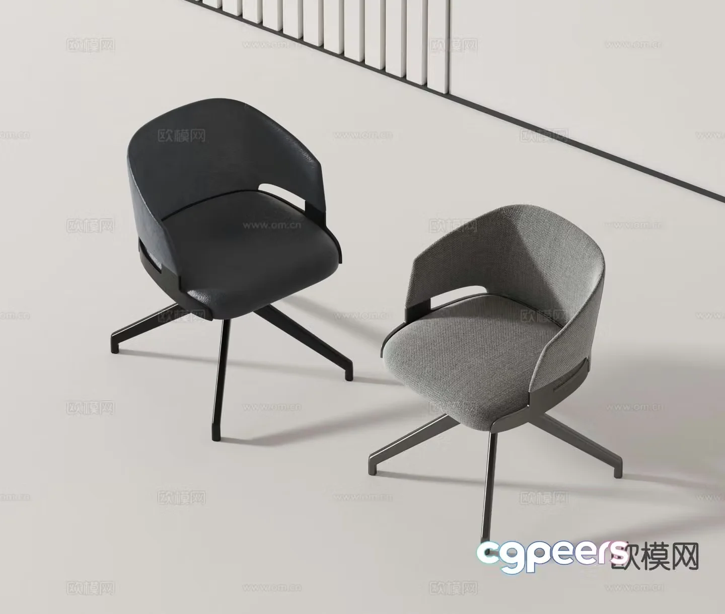 Modern office chair staff chair single chair 3d model