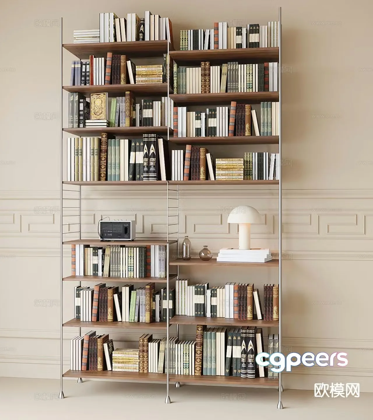 Modern bookshelf bookcase storage rack 3d model