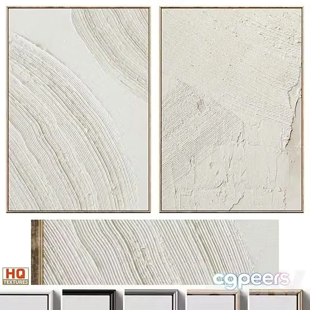 3ds Max Free – Boho Beige Relief Plaster Wall Art C 625