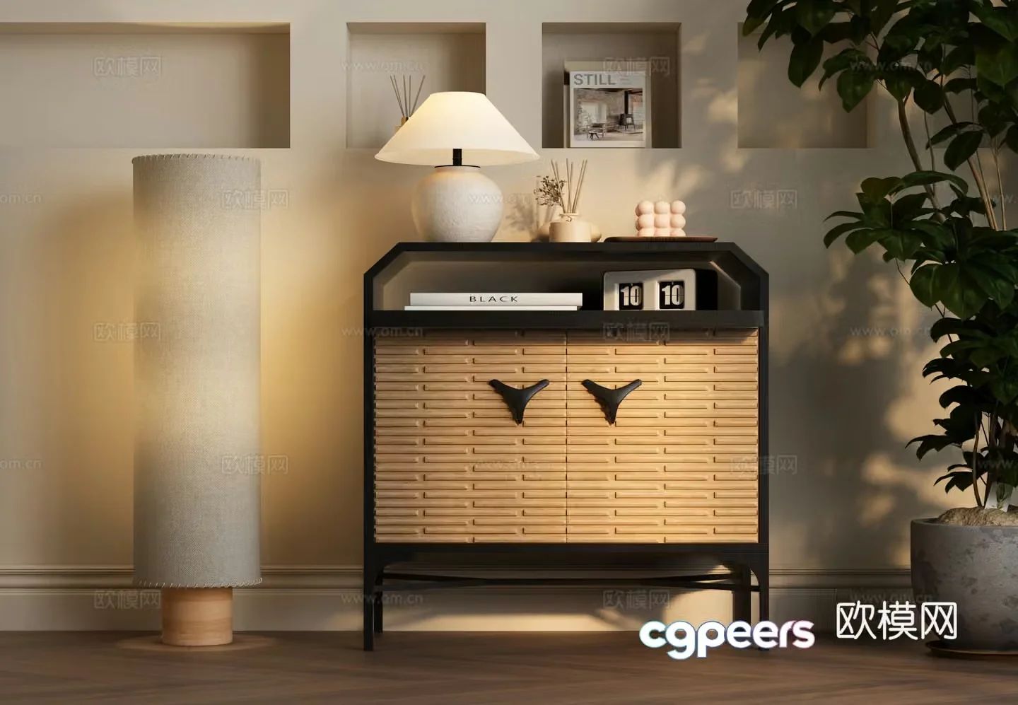 Modern decorative cabinet Modern medieval style side cabinet Modern medieval style porch cabinet 3D model