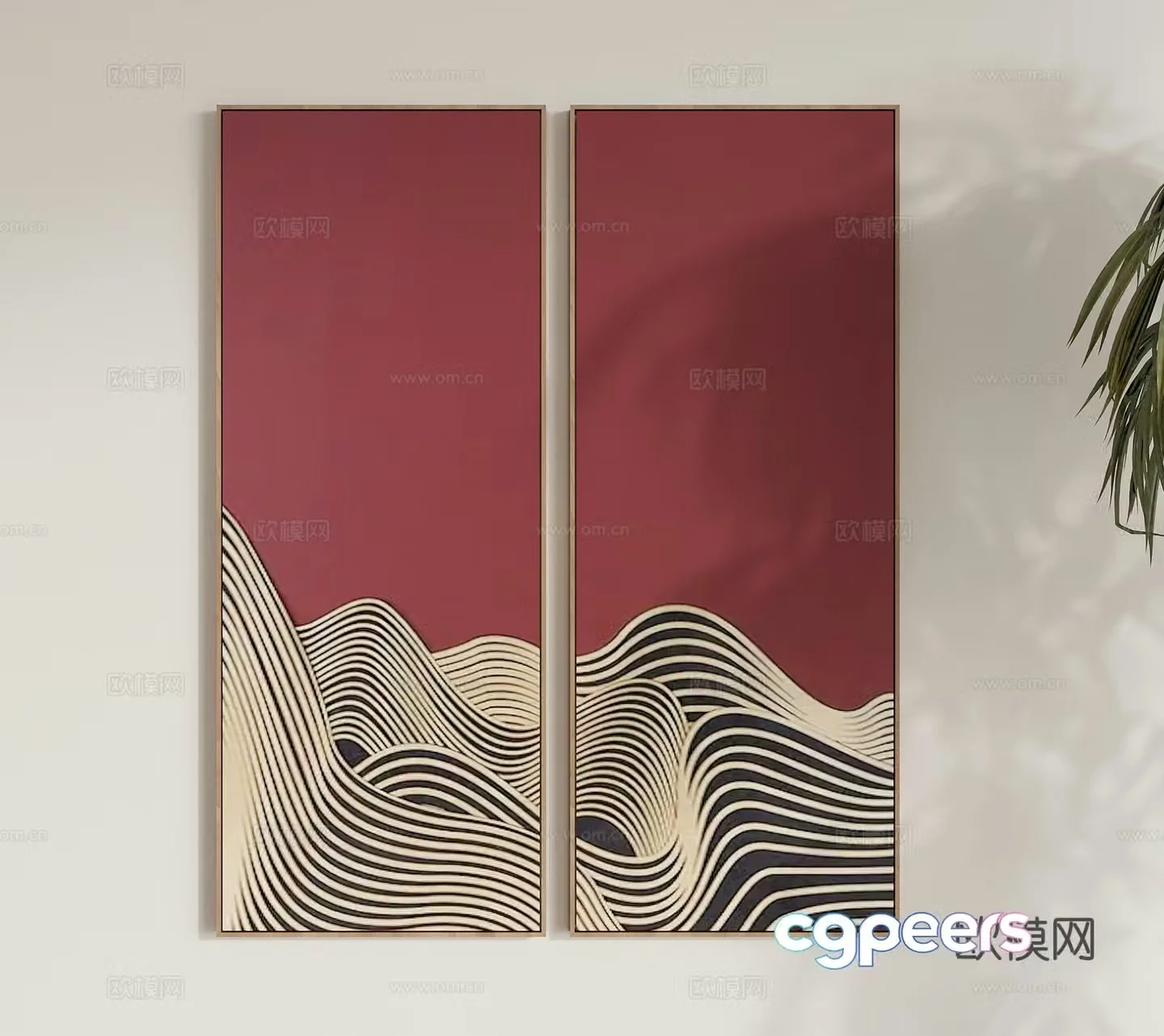 New Chinese style 3D model of Zen hanging painting