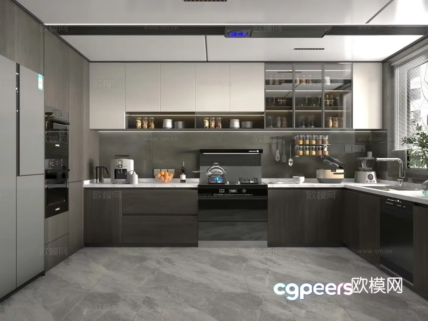 modern kitchen cabinet 3d model