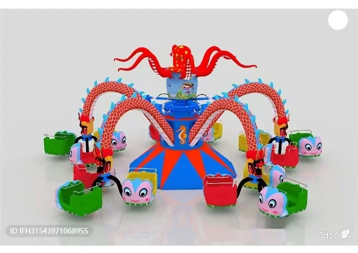 Octopus-Themed Amusement Ride 3D Model – 7285 – VRAY Render