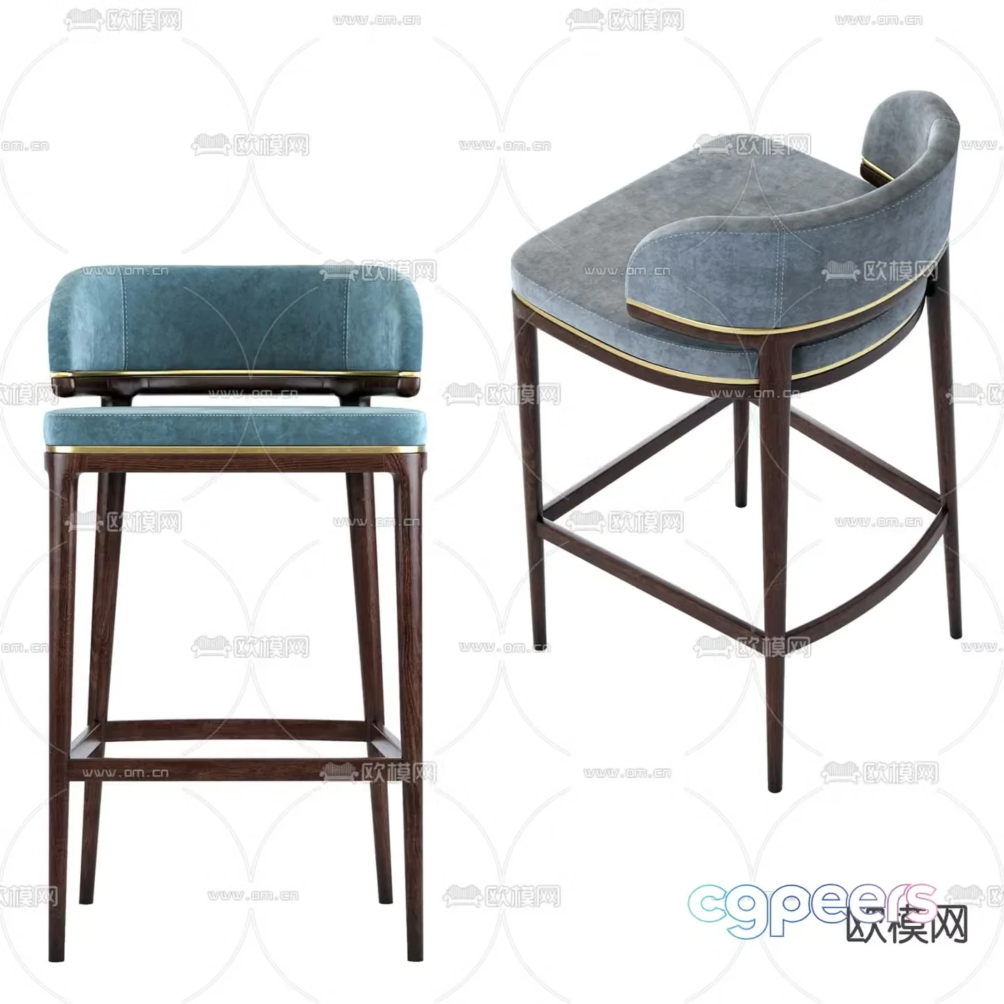 New Chinese style bar chair 3D model