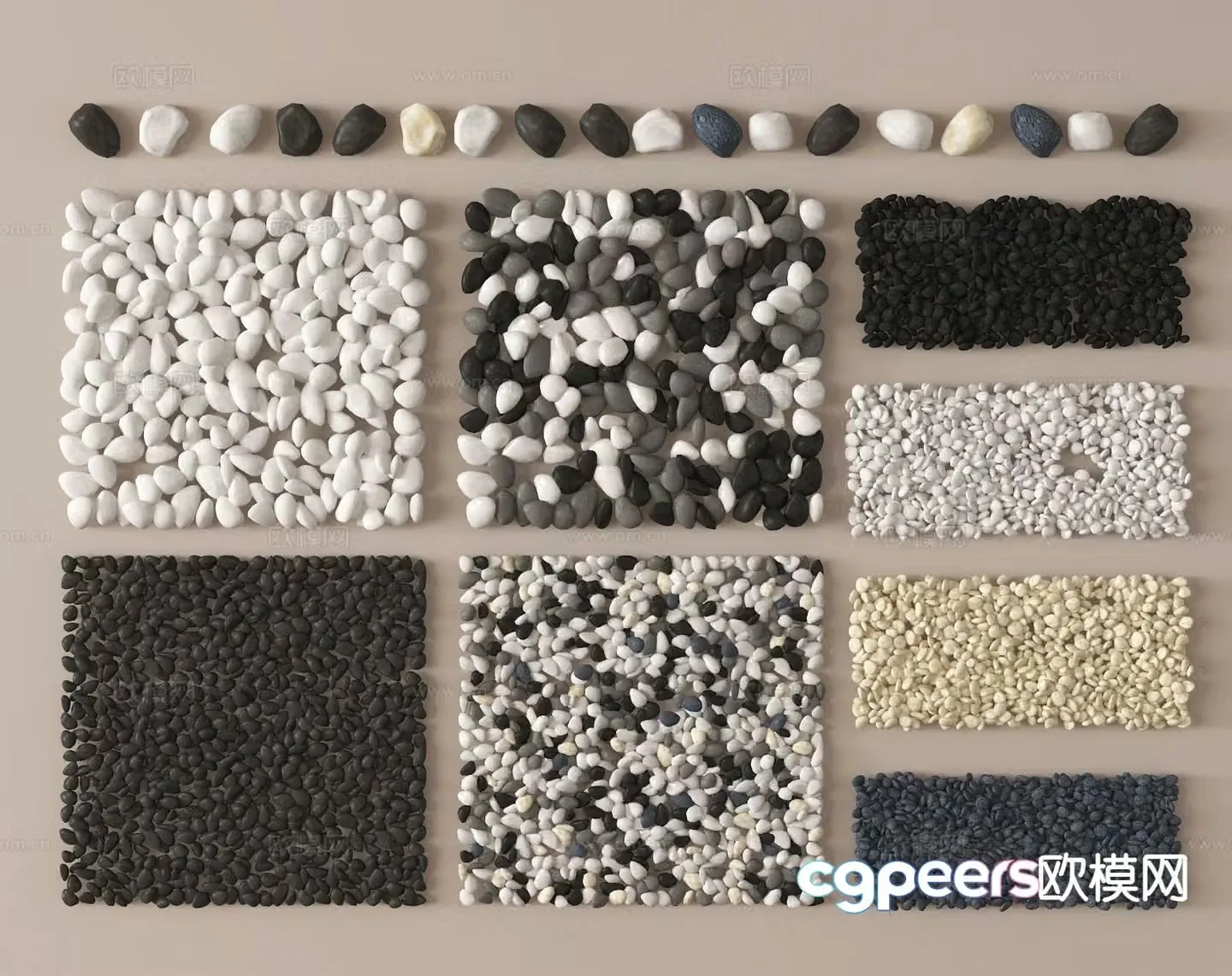 cobblestone gravel road gravel 3d model