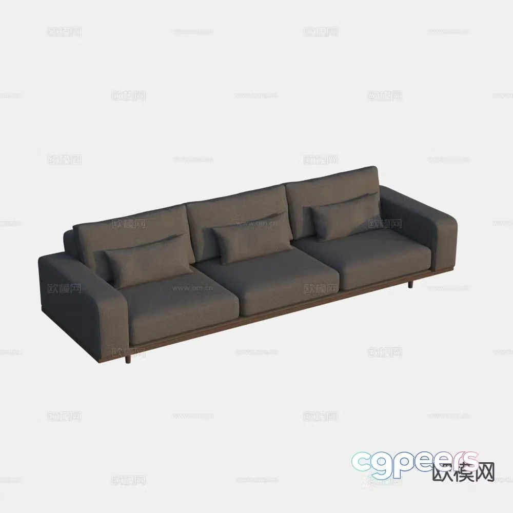 Three seater sofa upholstered sofa 3d model