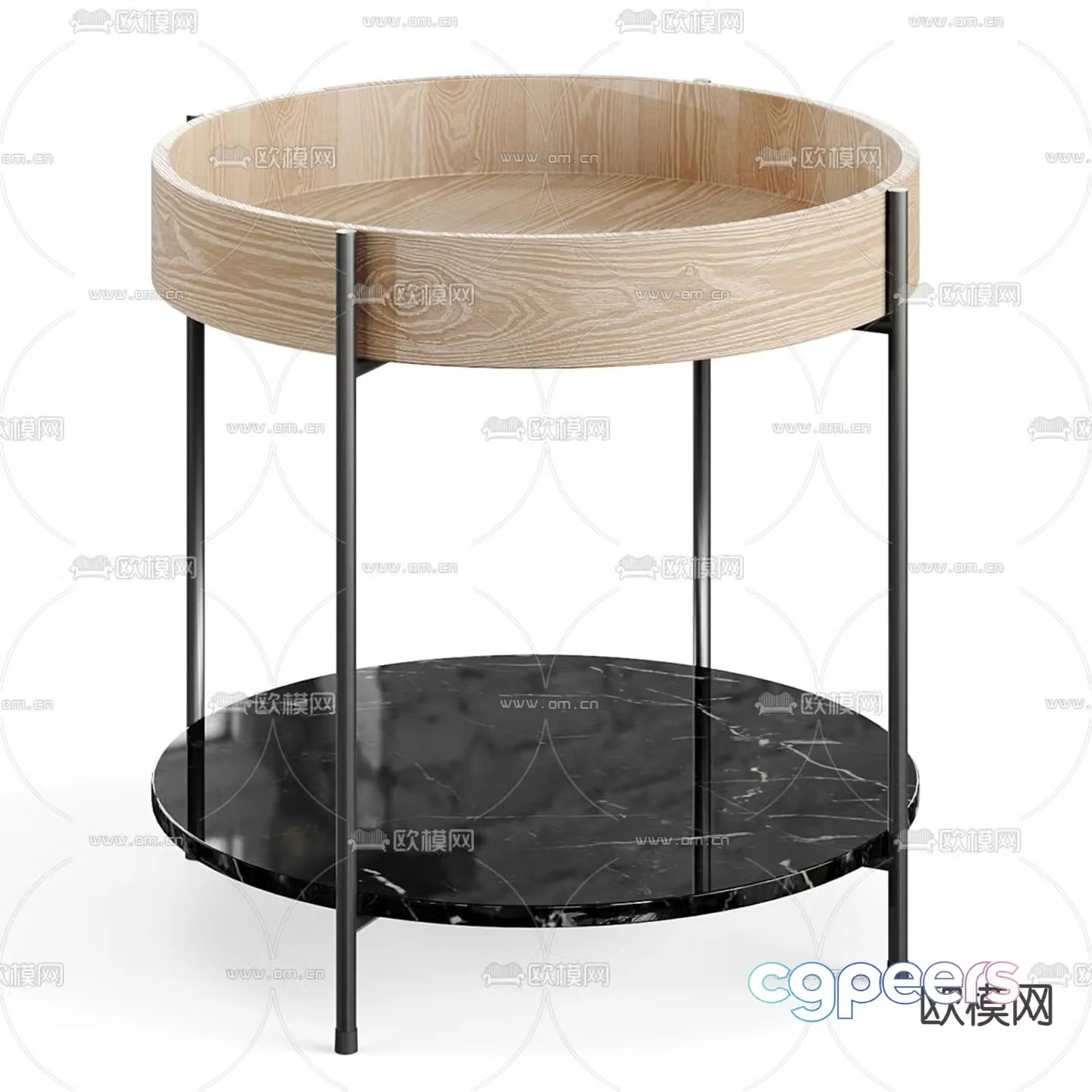 Round table side table angle table 3D model