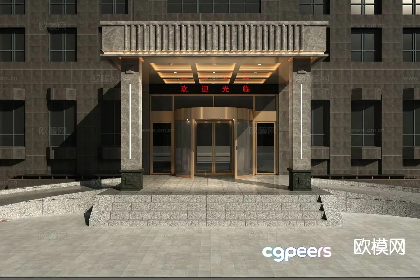 Modern hotel door hotel door 3d model