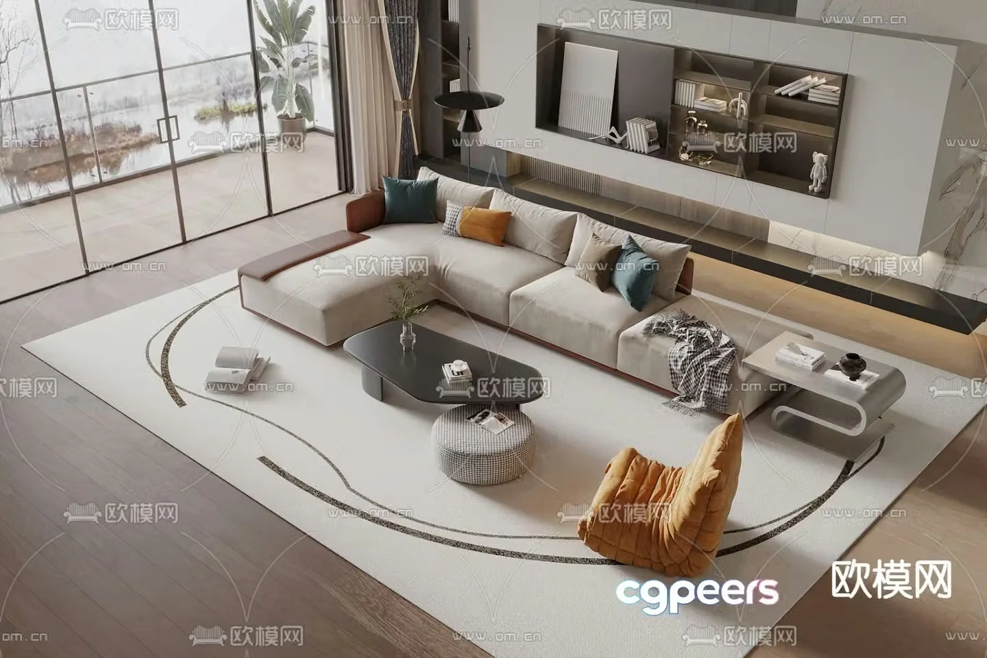 Modern modular sofa corner sofa 3d model