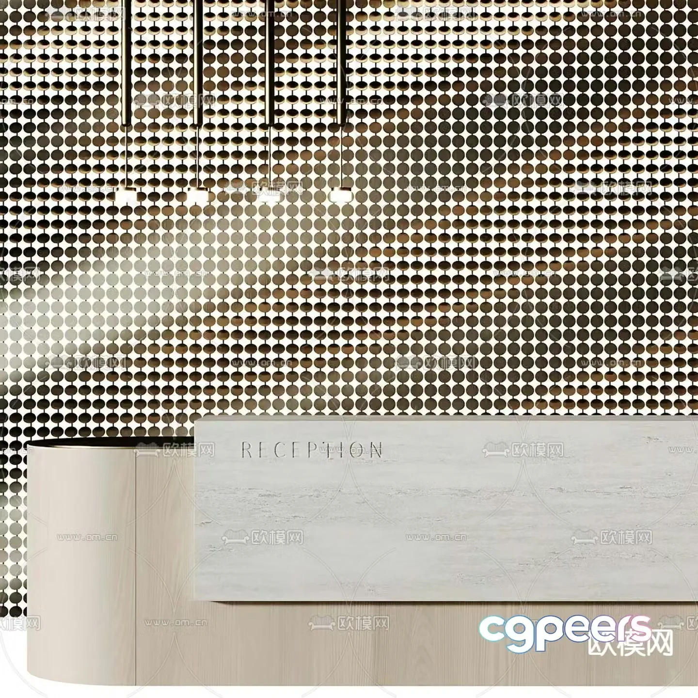 Exquisite reception desk 3d model