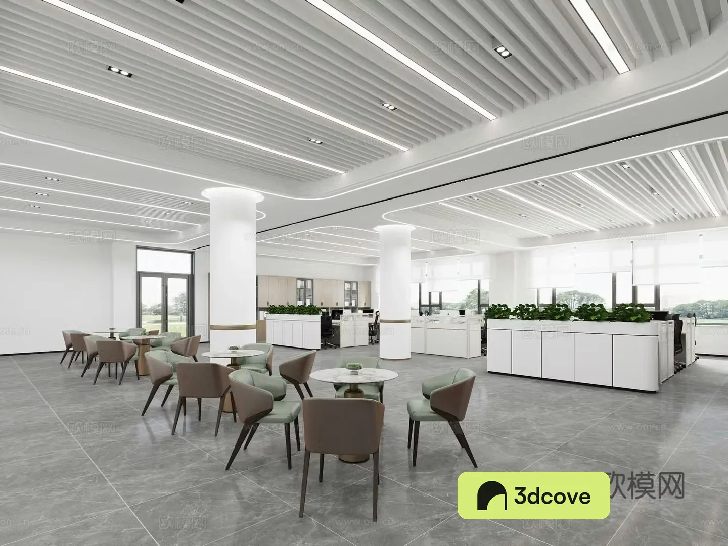 Office Employee Office Area Open Office Negotiation Table