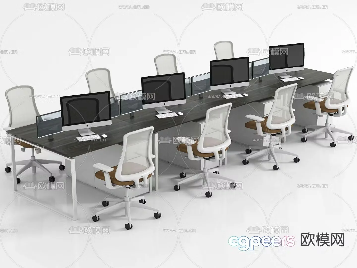 Card space desk staff table 3d model