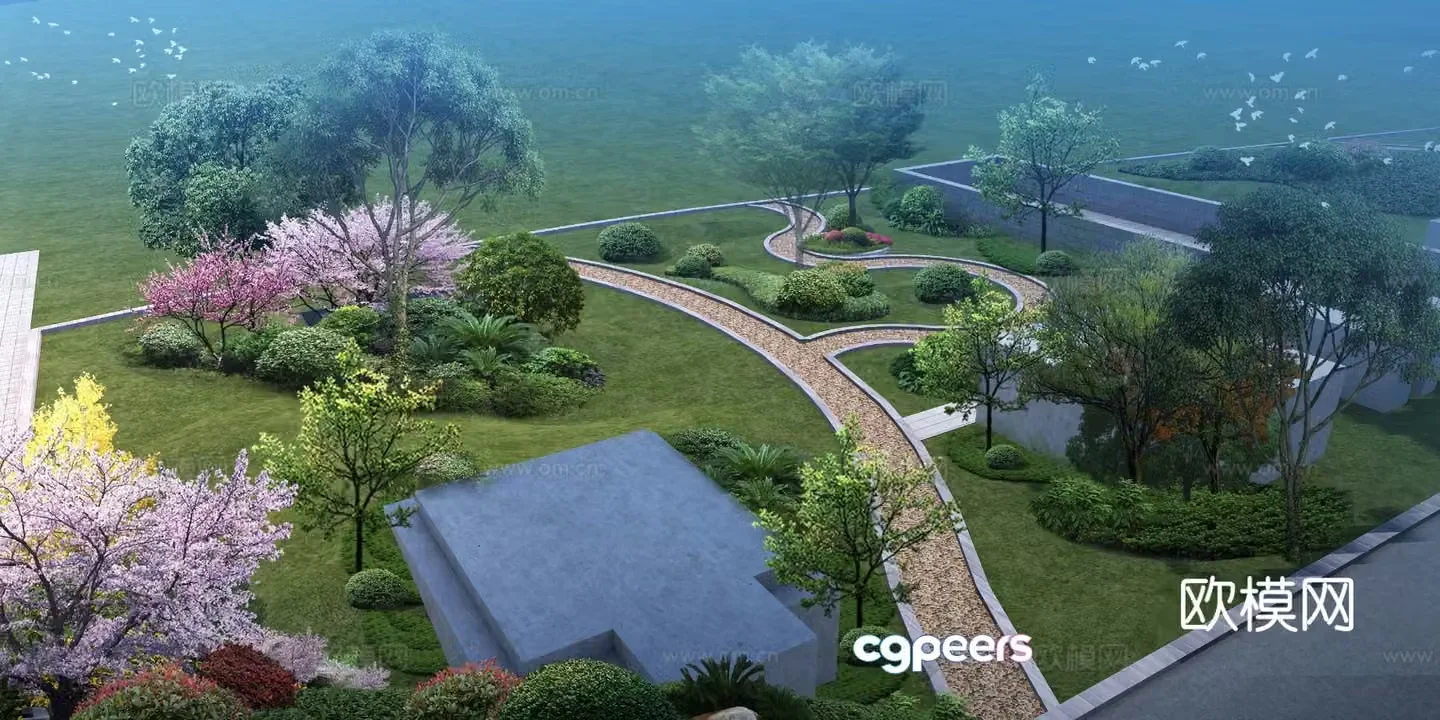 Park landscape square landscape 3d model