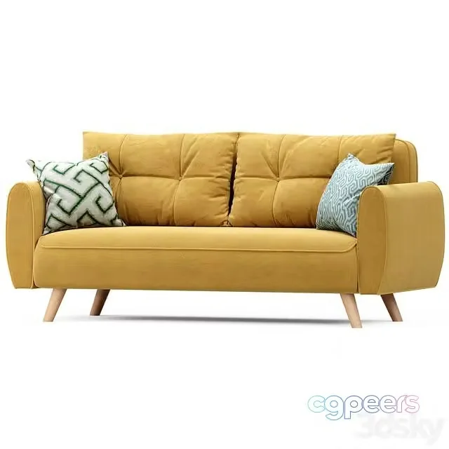 3ds Max Free – Beatrix Yellow sofa bed