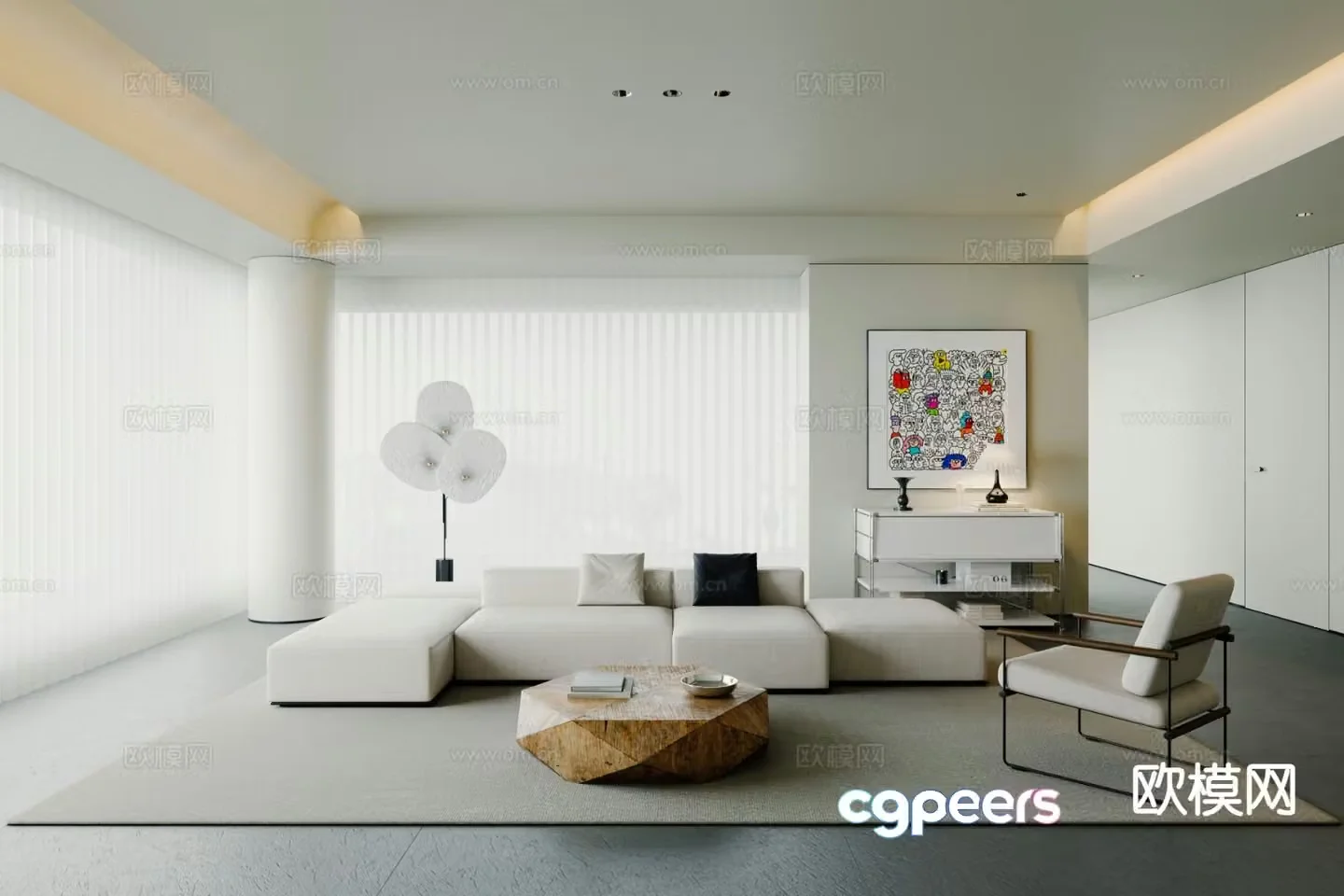 Modern living room 3d model