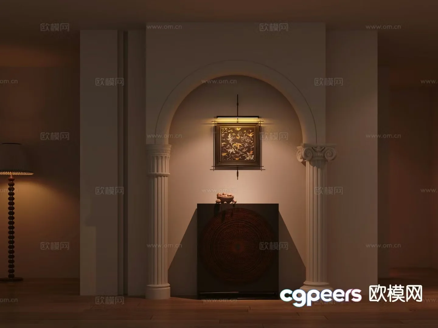 French entrance hall decorative entrance aisle 3D model