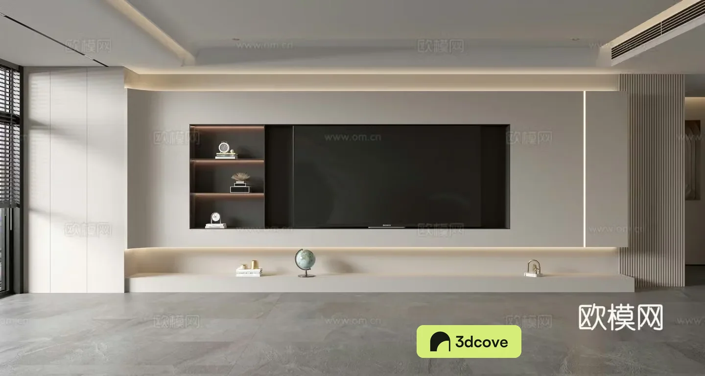Modern TV background wall