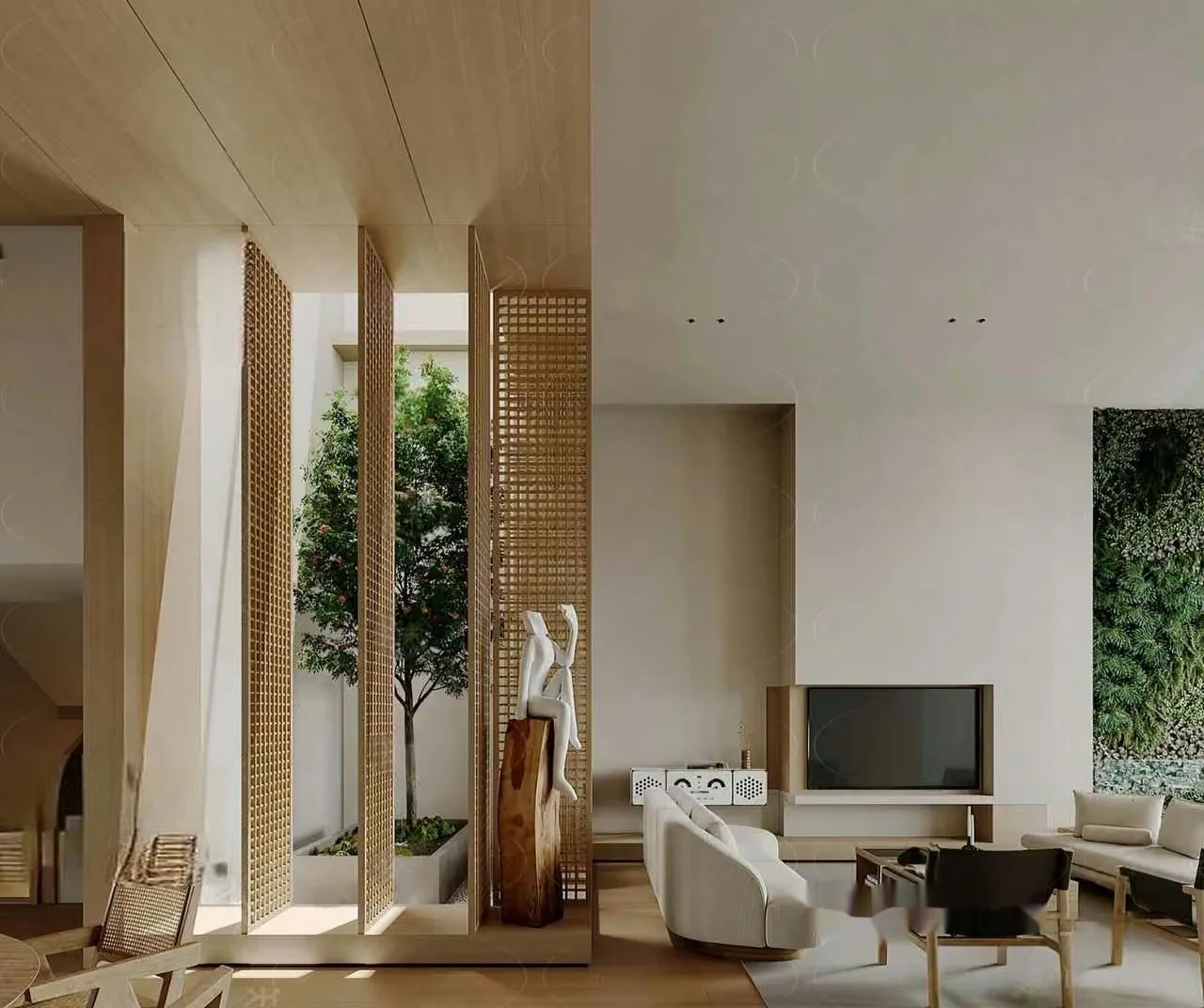 Modern Living Room 3D Model – 16614 – VRAY Render