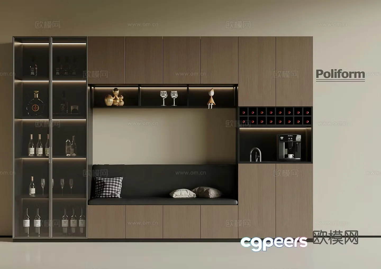 Modern cardboard wine cabinet 3d model