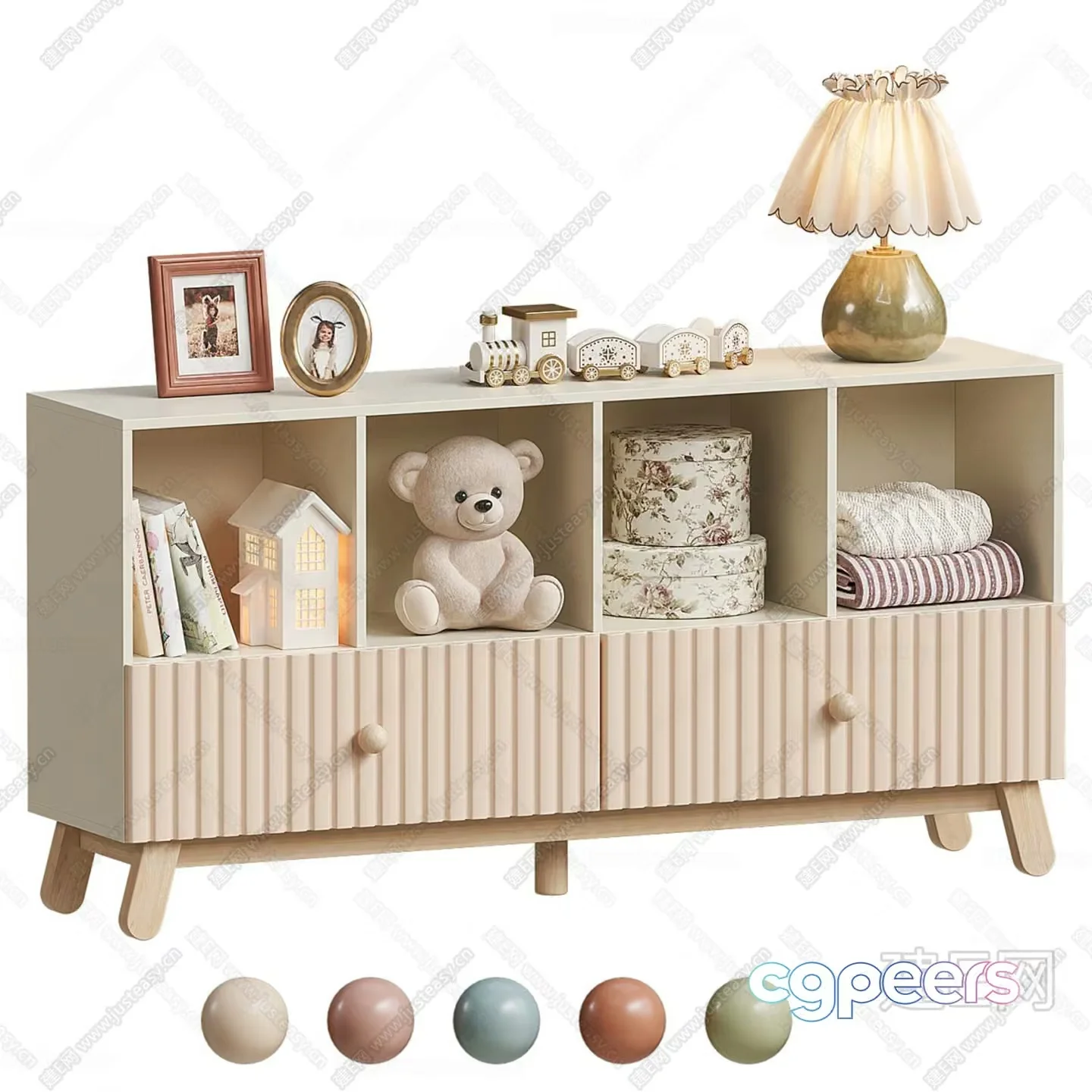 A Cream-Colored Cabinet 3D Model – 15561 – CORONA Render