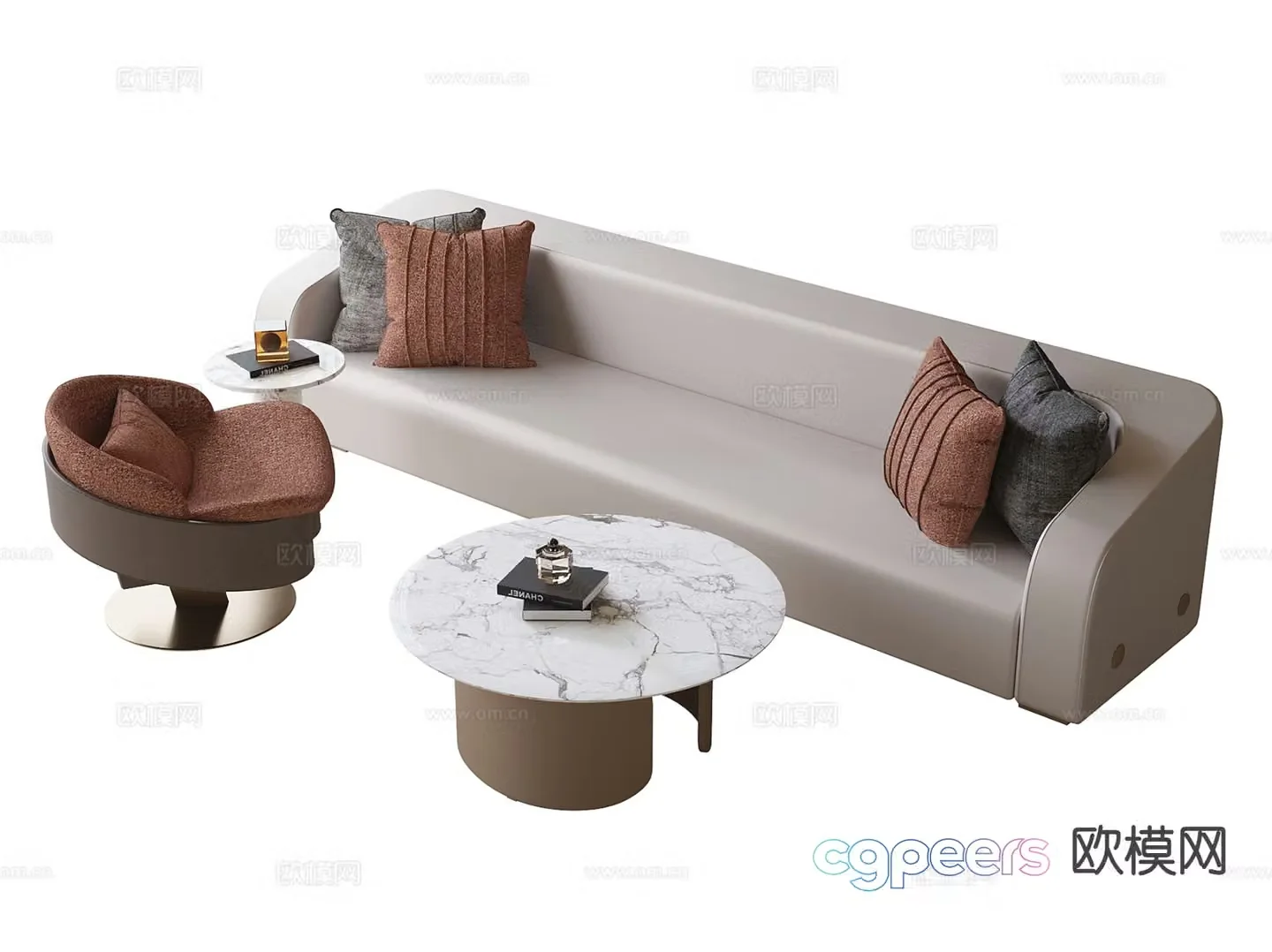 Modern sectional sofa 3d model