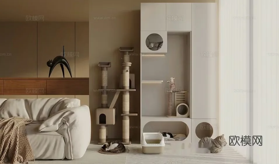 Modern Cat Room 3D Model – 21391 – VRAY Render