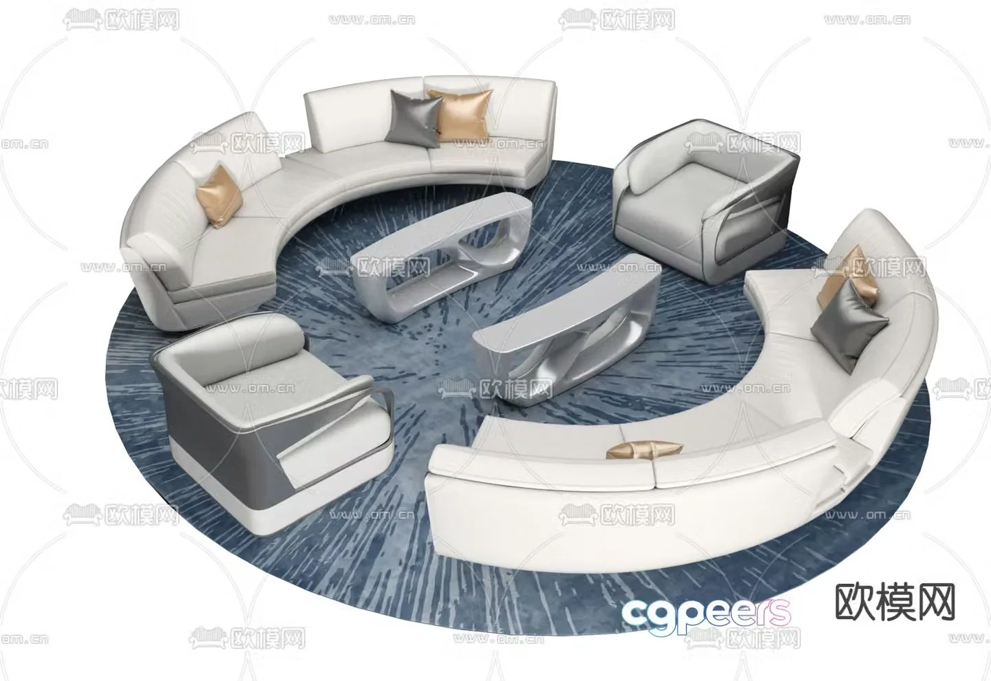 Curved sofa business sofa office sofa 3d model