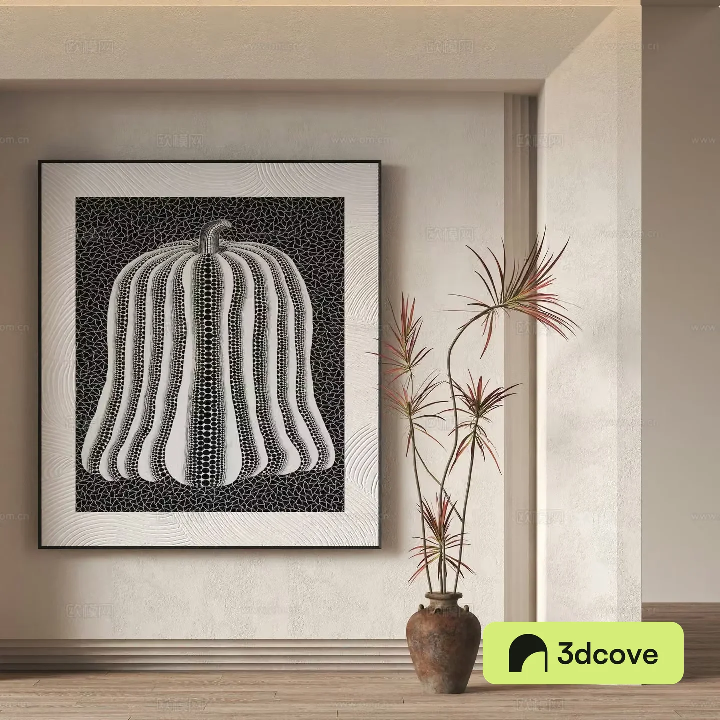 Wasabi wind decorative hanging painting 3d model