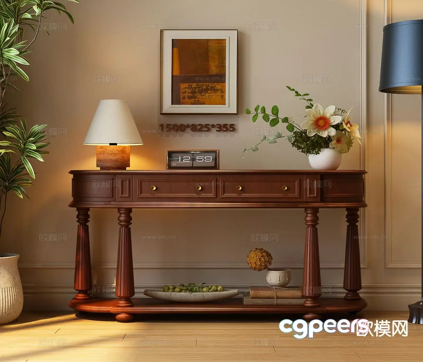 3d model of american style duanjing strip