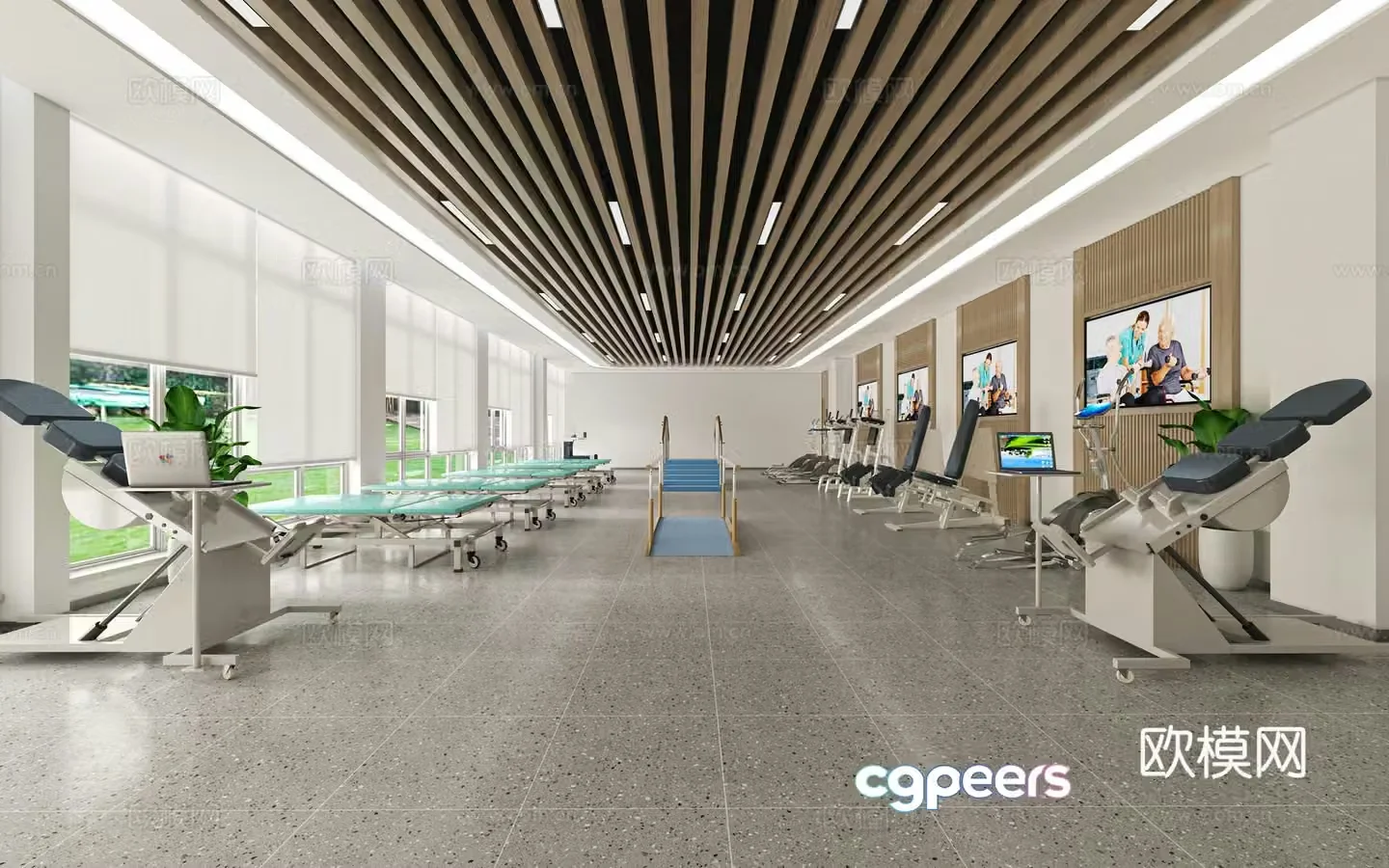 Modern rehabilitation center 3d model