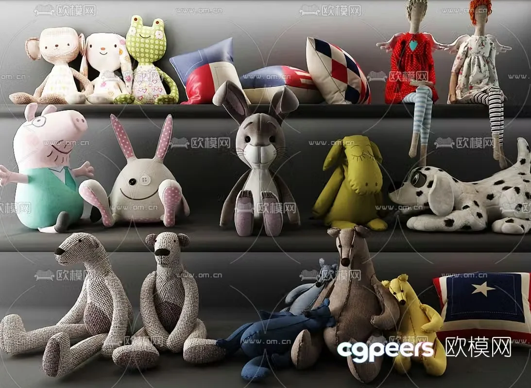 Modern doll ragdoll plush toy 3d model