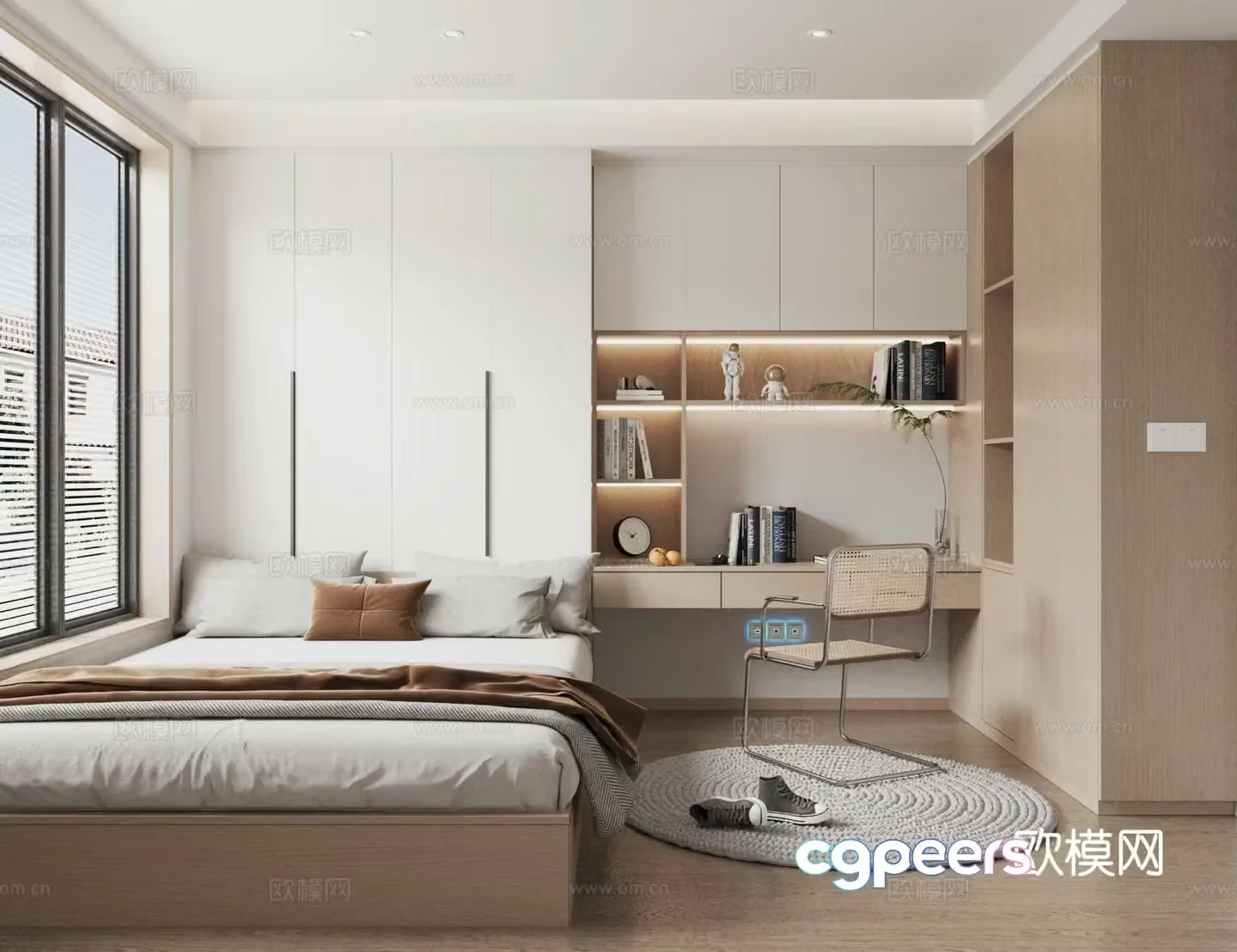 Modern tatami bedroom 3d model