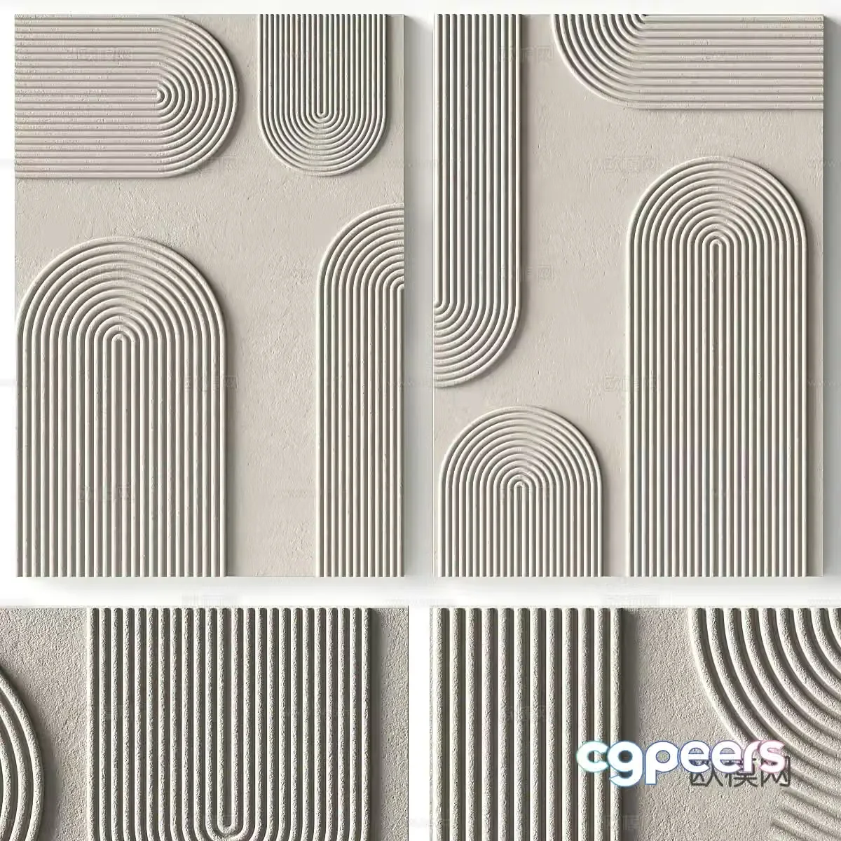 New Chinese style Wasabi Bas-relief hanging ornament Gypsum pendant 3D model